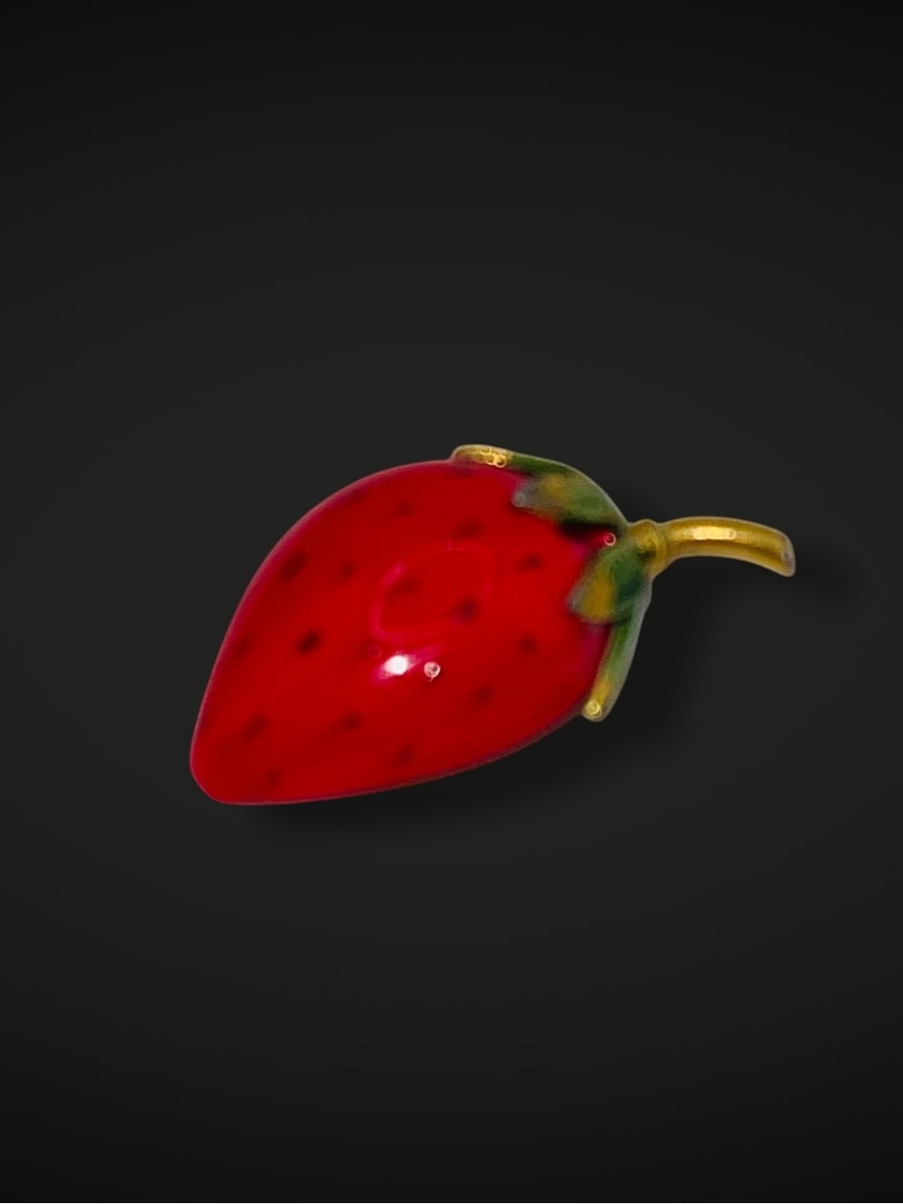 Cute Vintage Original by Robert 3D Enamel Strawberry Brooch Pin Collectible - Picture 3 of 16